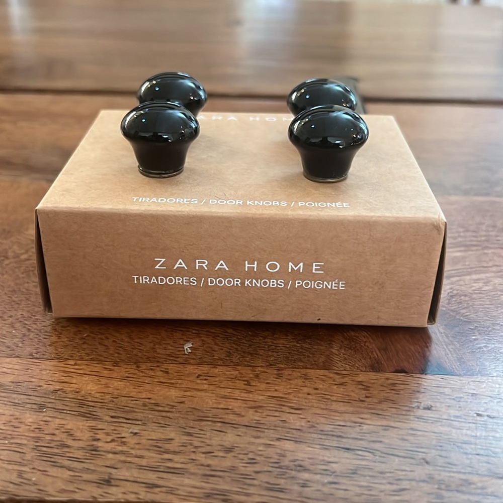 Zara Home Ceramic Door Knobs Black Four Brand New - Picture 2 of 4
